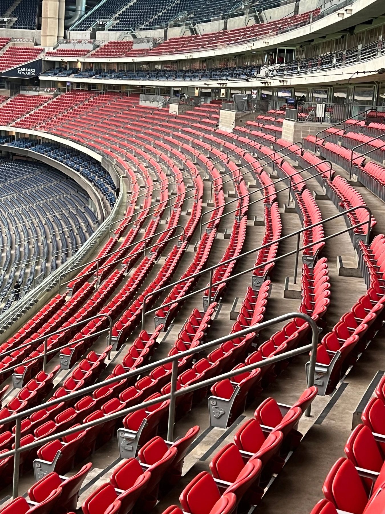 Stadium seating in red