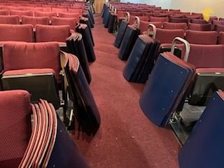 Seats before new foam and fabric